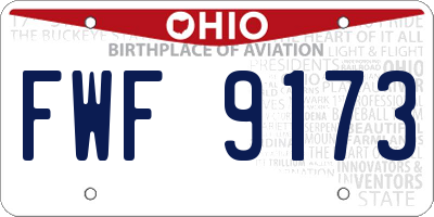 OH license plate FWF9173