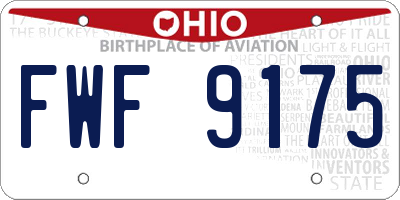 OH license plate FWF9175