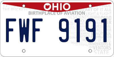 OH license plate FWF9191