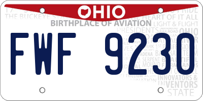 OH license plate FWF9230