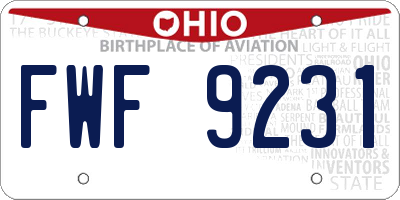 OH license plate FWF9231