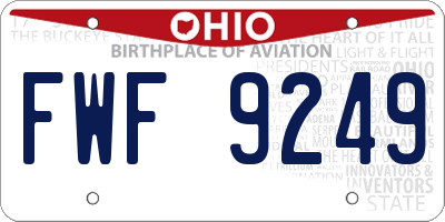 OH license plate FWF9249