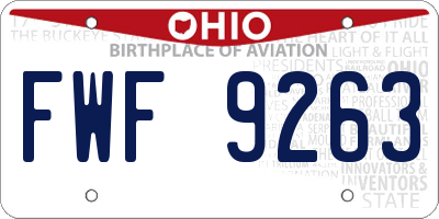 OH license plate FWF9263