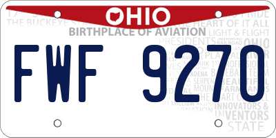 OH license plate FWF9270