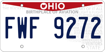 OH license plate FWF9272