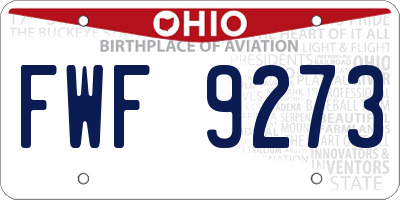 OH license plate FWF9273