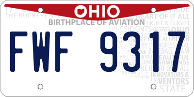 OH license plate FWF9317