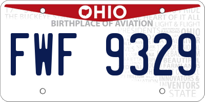 OH license plate FWF9329