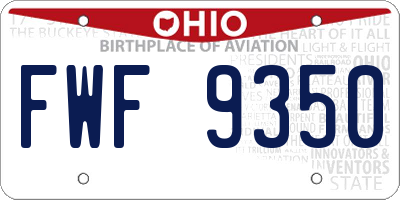 OH license plate FWF9350