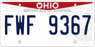 OH license plate FWF9367