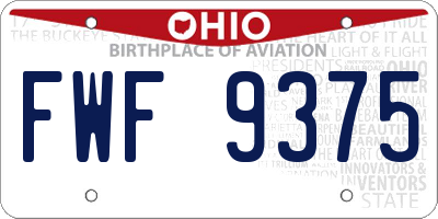 OH license plate FWF9375