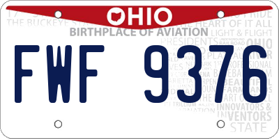 OH license plate FWF9376