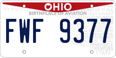 OH license plate FWF9377