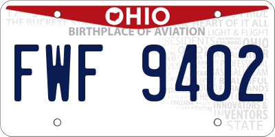 OH license plate FWF9402