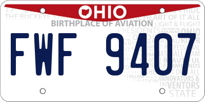OH license plate FWF9407