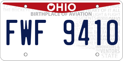 OH license plate FWF9410