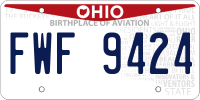 OH license plate FWF9424