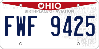 OH license plate FWF9425