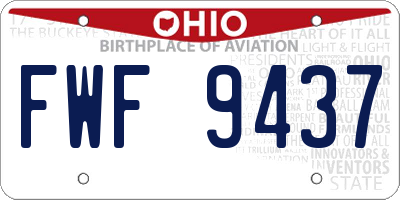 OH license plate FWF9437