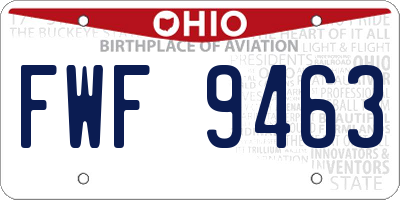 OH license plate FWF9463