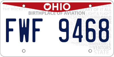 OH license plate FWF9468