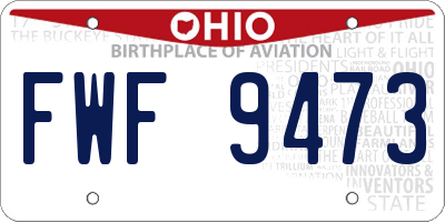 OH license plate FWF9473