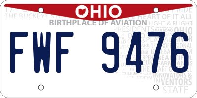 OH license plate FWF9476