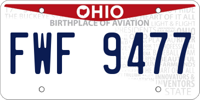 OH license plate FWF9477