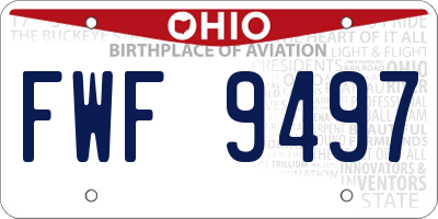OH license plate FWF9497
