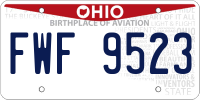 OH license plate FWF9523