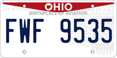 OH license plate FWF9535