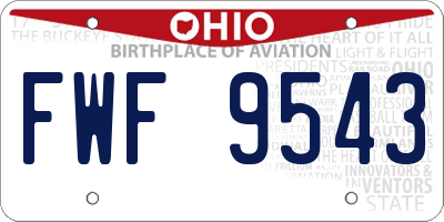 OH license plate FWF9543