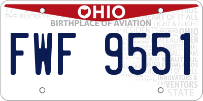 OH license plate FWF9551