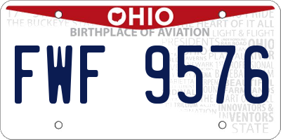 OH license plate FWF9576