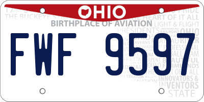 OH license plate FWF9597