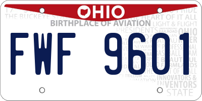 OH license plate FWF9601