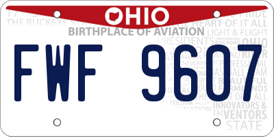 OH license plate FWF9607