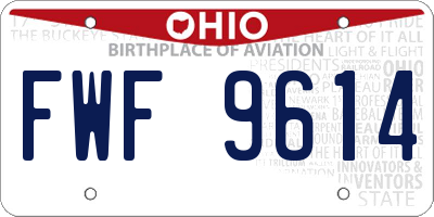 OH license plate FWF9614