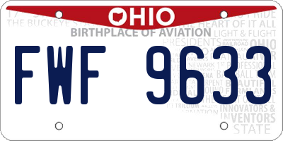 OH license plate FWF9633