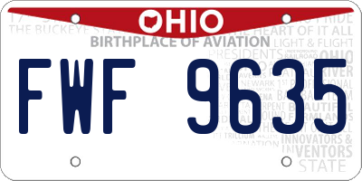 OH license plate FWF9635