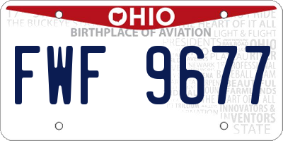 OH license plate FWF9677