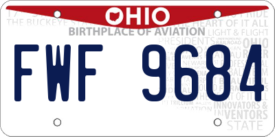 OH license plate FWF9684