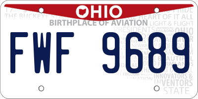 OH license plate FWF9689