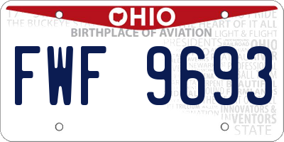 OH license plate FWF9693