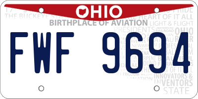 OH license plate FWF9694