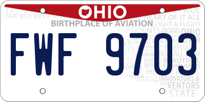 OH license plate FWF9703