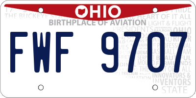 OH license plate FWF9707