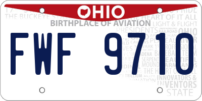 OH license plate FWF9710