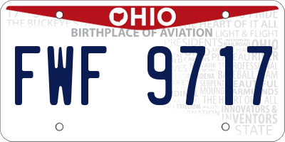 OH license plate FWF9717