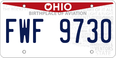 OH license plate FWF9730